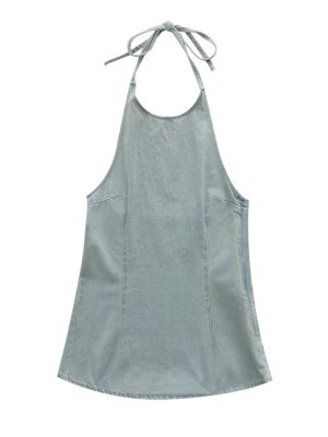 Chic Sleeveless Denim Dress for Warm Weather