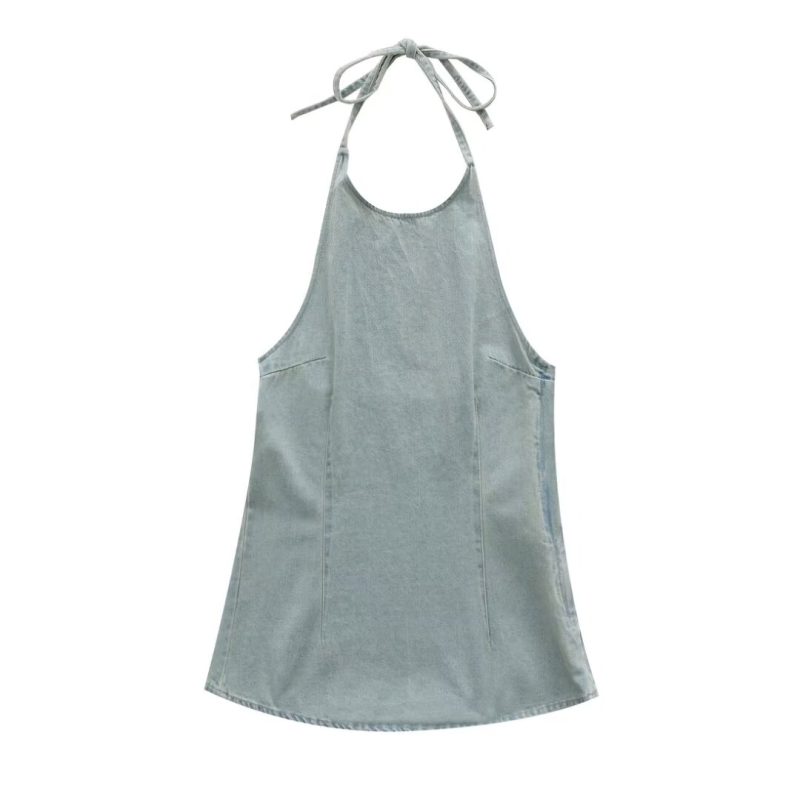 Chic Sleeveless Denim Dress for Warm Weather