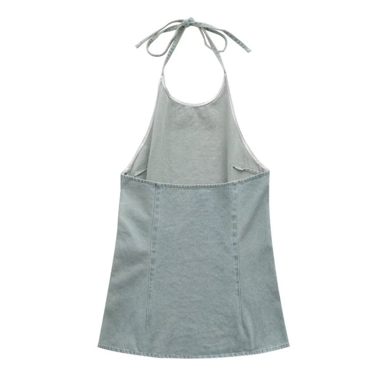 Chic Sleeveless Denim Dress for Warm Weather - Image 2