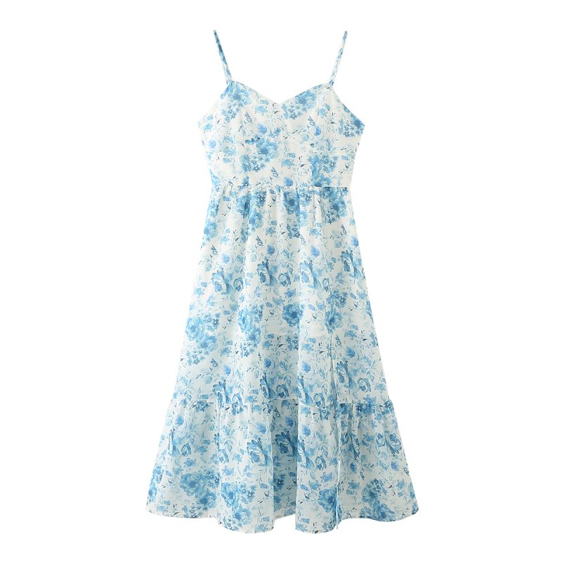 Chiffon Printed Slip Dress with Front Split - Image 2