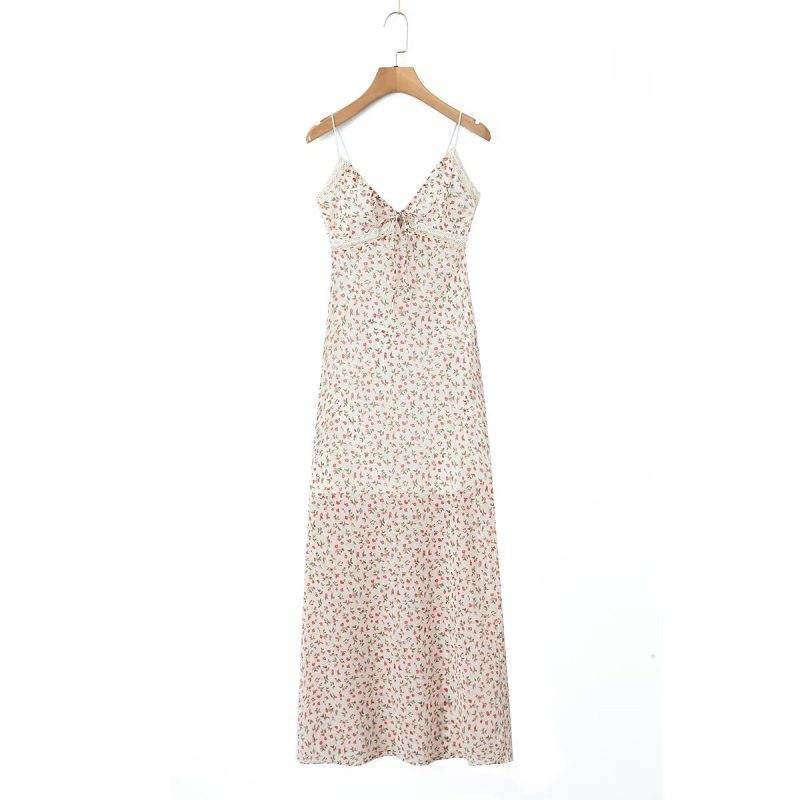 Teenage Floral Lace Dress with Strappy Style - Image 2
