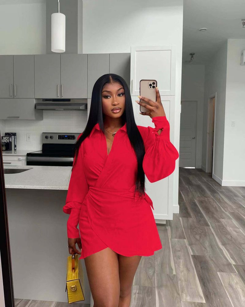 Women’s Solid Shirt Dress Casual Everyday Wear