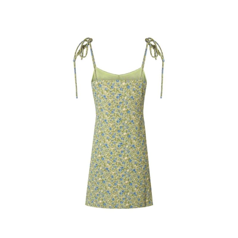Lace-Up Waist Dress with Romantic Floral Style - Image 2