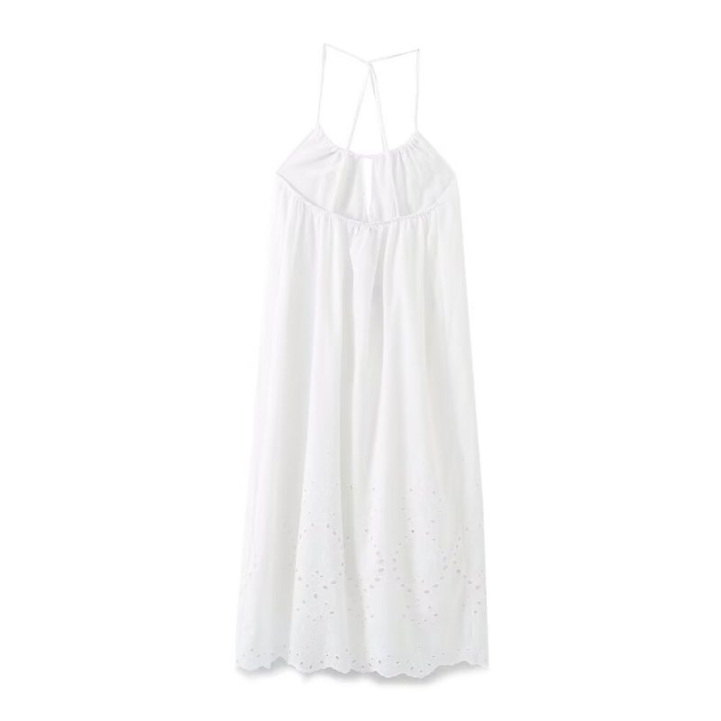 Embroidered Cutout Halter Midi Dress for Spring - Image 2