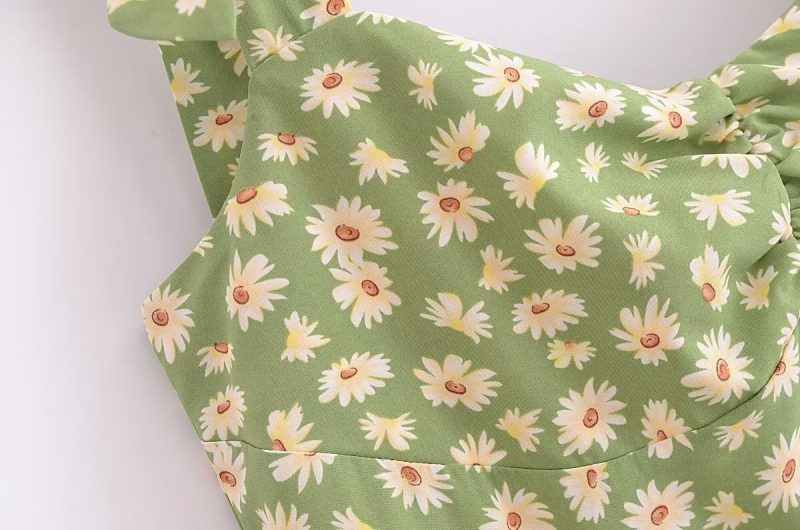 Printed Slim Fit Split Cami Dress Spring - Image 3