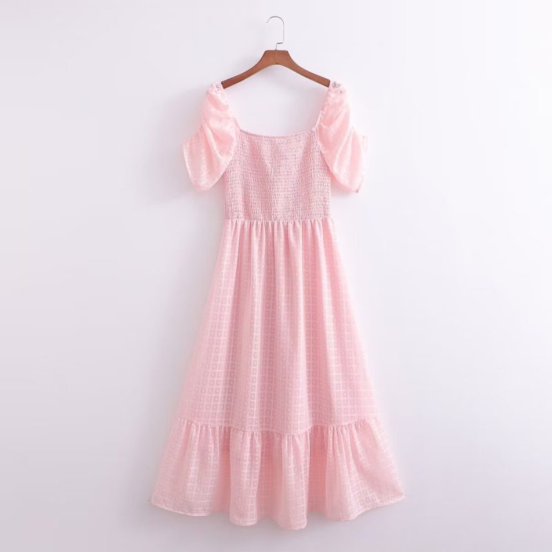French Chiffon Backless Loose Short Sleeve Dress - Image 2
