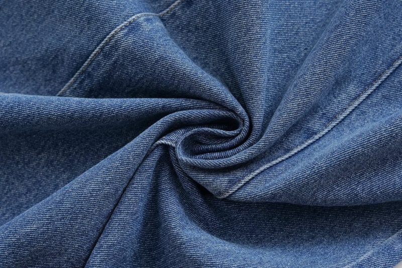 Sleeveless Lapel Slim Fit Summer Denim Dress - Image 4