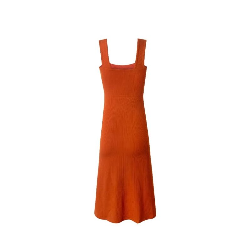 Slim Fit Square Neck Slit Midi Dress - Image 2