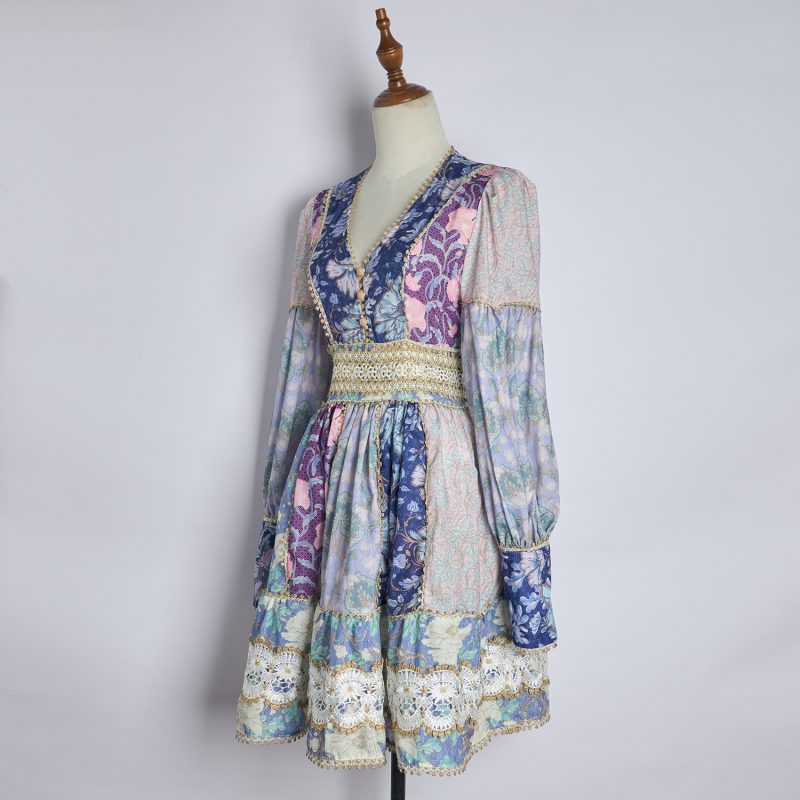 Elegant Lace Stitching Fairy Dress for Summer - Image 2
