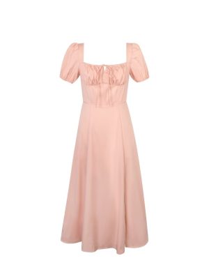 French Solid Color Vacation Dress for Women