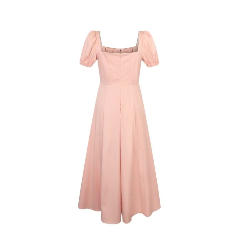 French Solid Color Vacation Dress for Women - Image 2