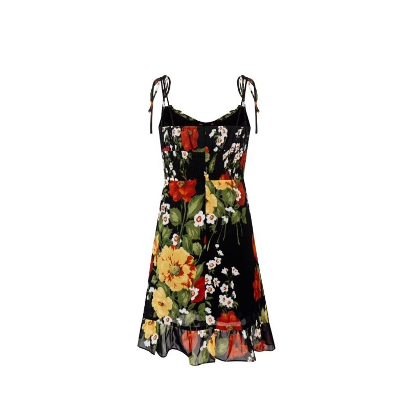 Summer French Floral Slim Fit Holiday Dress - Image 2