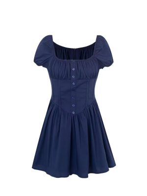 Figure-Hugging Square Neck Corset Mini Dress