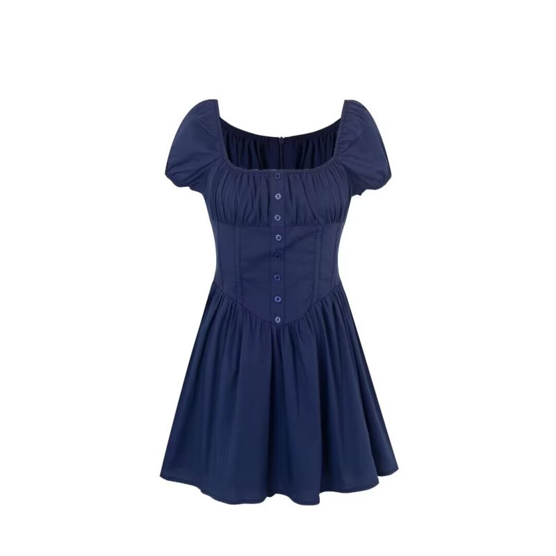 Figure-Hugging Square Neck Corset Mini Dress