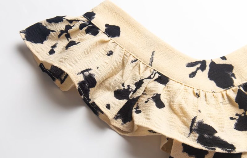 Charming French Style Floral Print Square Neck Dress - Image 3