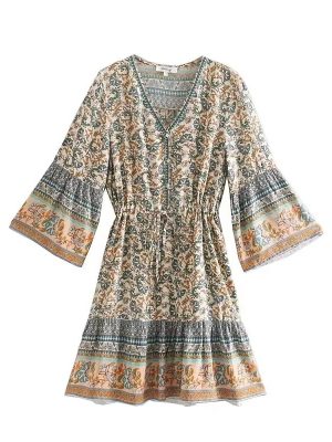 Casual Rayon Short Sleeve Summer Dress Women