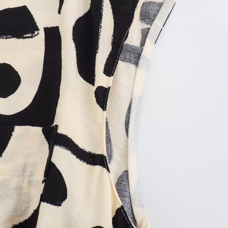 Minimalist Summer Printed Shirt Dress Women - Image 3