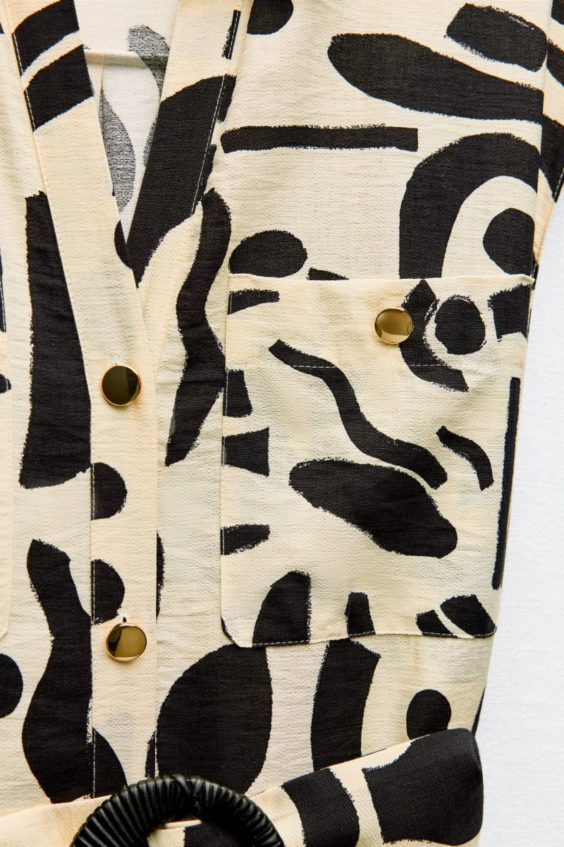 Minimalist Summer Printed Shirt Dress Women - Image 4