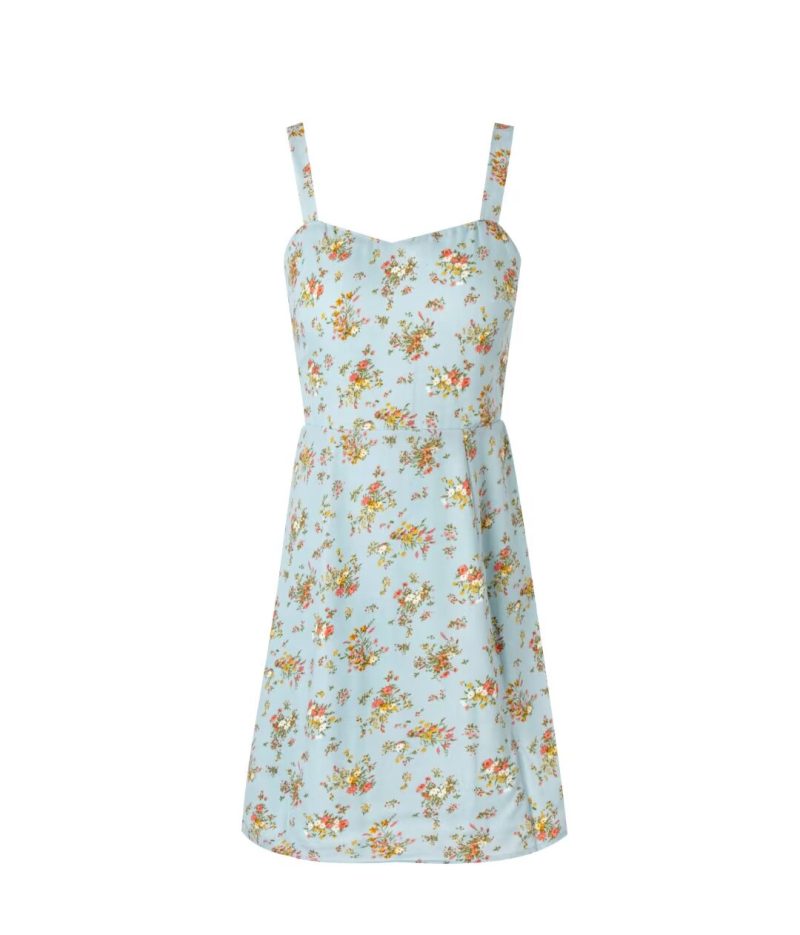 Pleated Back Zipper Dress for Spring Vacations