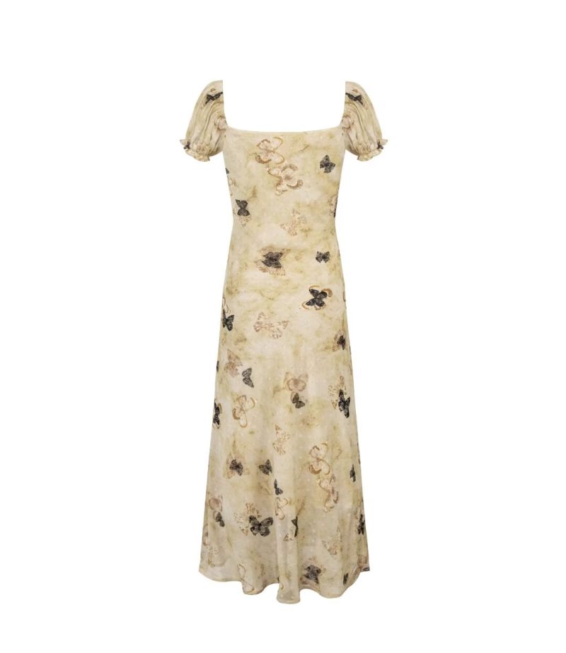Spring Butterfly Lace-Up Square Neck Dress Women - Image 2