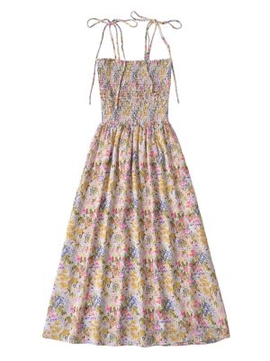 French Vintage Floral Slimming Summer Sling Dress