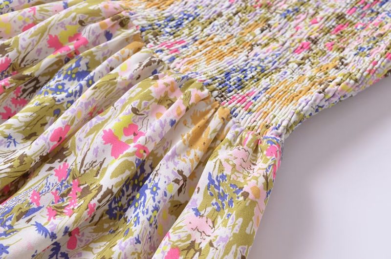 French Vintage Floral Slimming Summer Sling Dress - Image 4