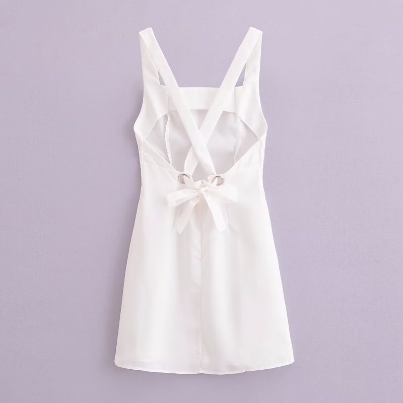 French Slim Fit Backless Summer Dress - Image 2