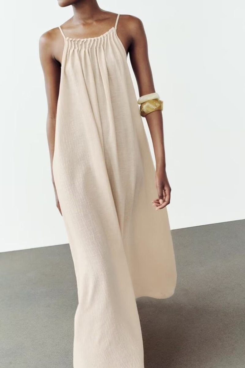 Women’s Summer Dress Featuring Beaded Embellishments