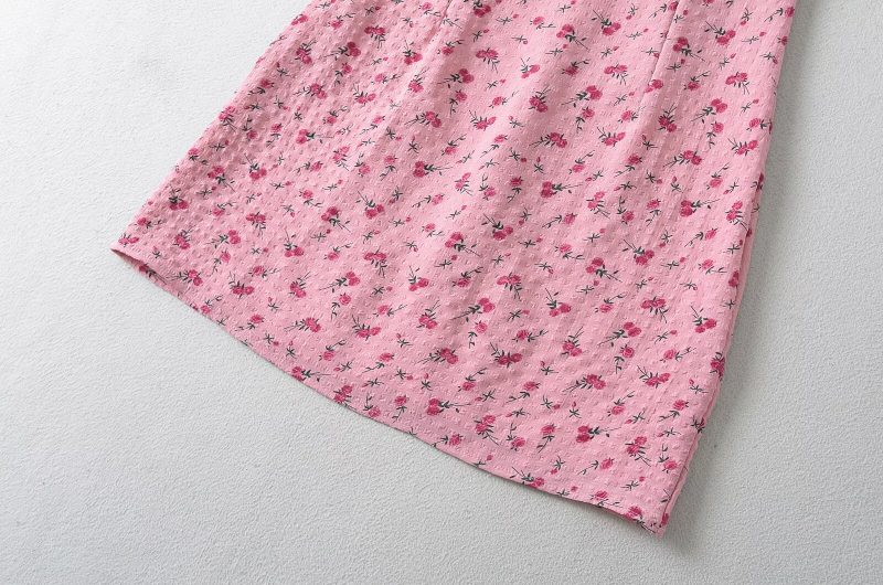 Summer Rose Floral Lace-Up Sleeveless Dress - Image 3