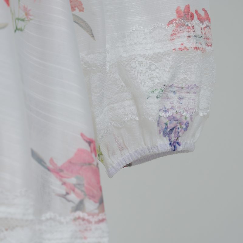 Patchwork Lace V-Neck Printed Sling Dress - Image 4
