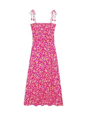 Simple Printed Mid Length Summer Dress Women