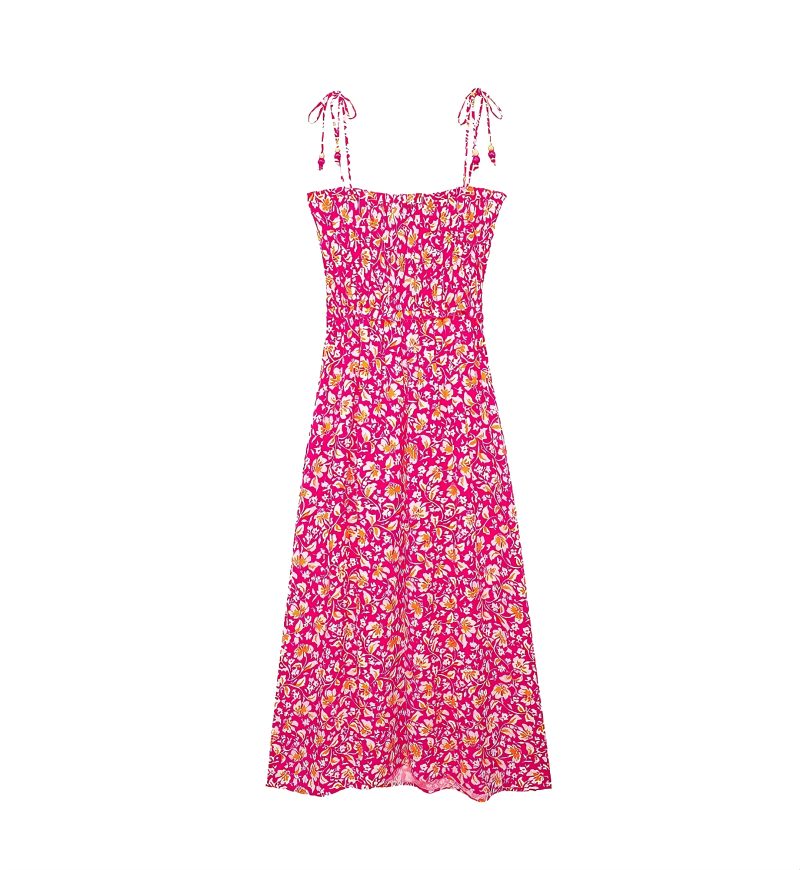 Simple Printed Mid Length Summer Dress Women - Image 2