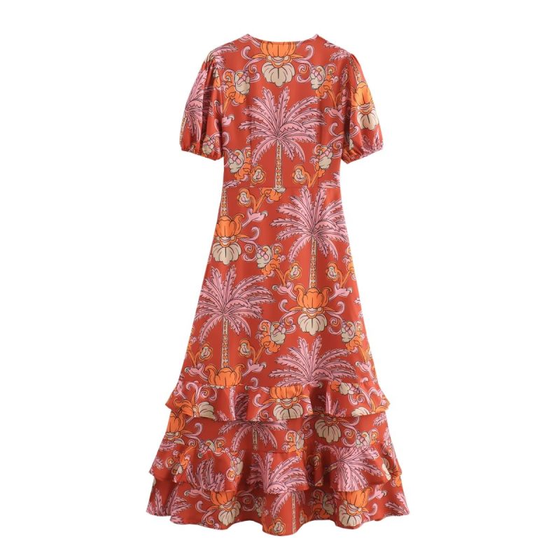 Elegant Printed Midi Dress for Summer Women - Image 2