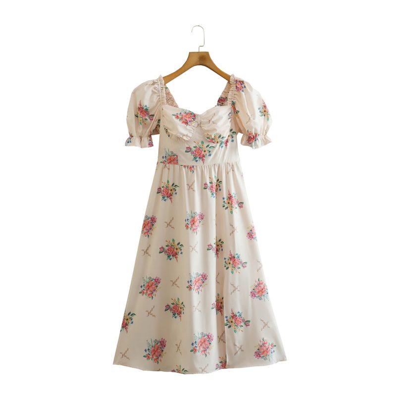 Summer Printed Back Lace-Up Holiday Dress - Image 2