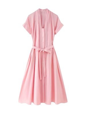 Women’s Summer Urban Style Belted Shirt Dress