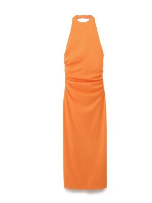 Slim Fit Backless Midi Dress for Summer