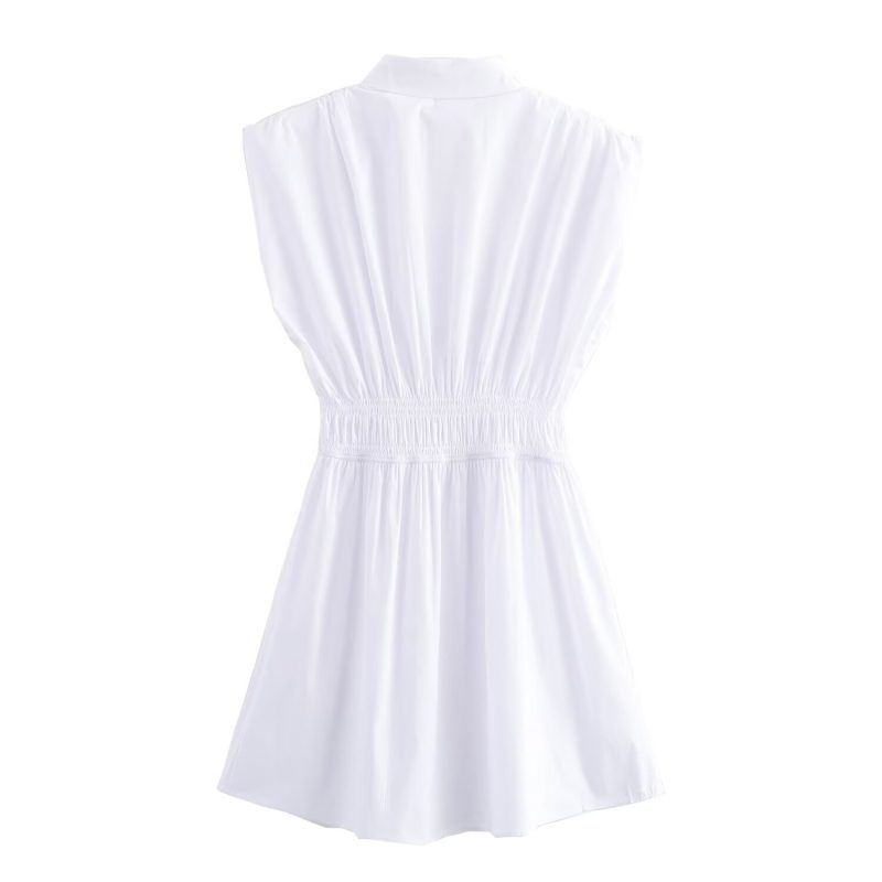 Women’s Summer Elegant Elastic Waist Shirt Dress - Image 2