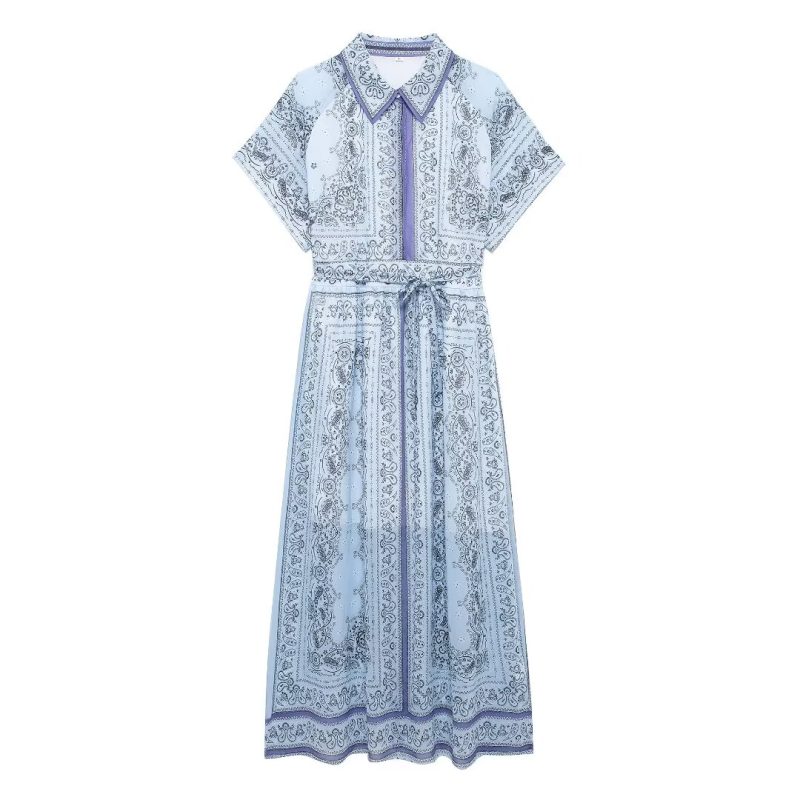 Summer Chiffon Collared Shirt Dress for Women - Image 2