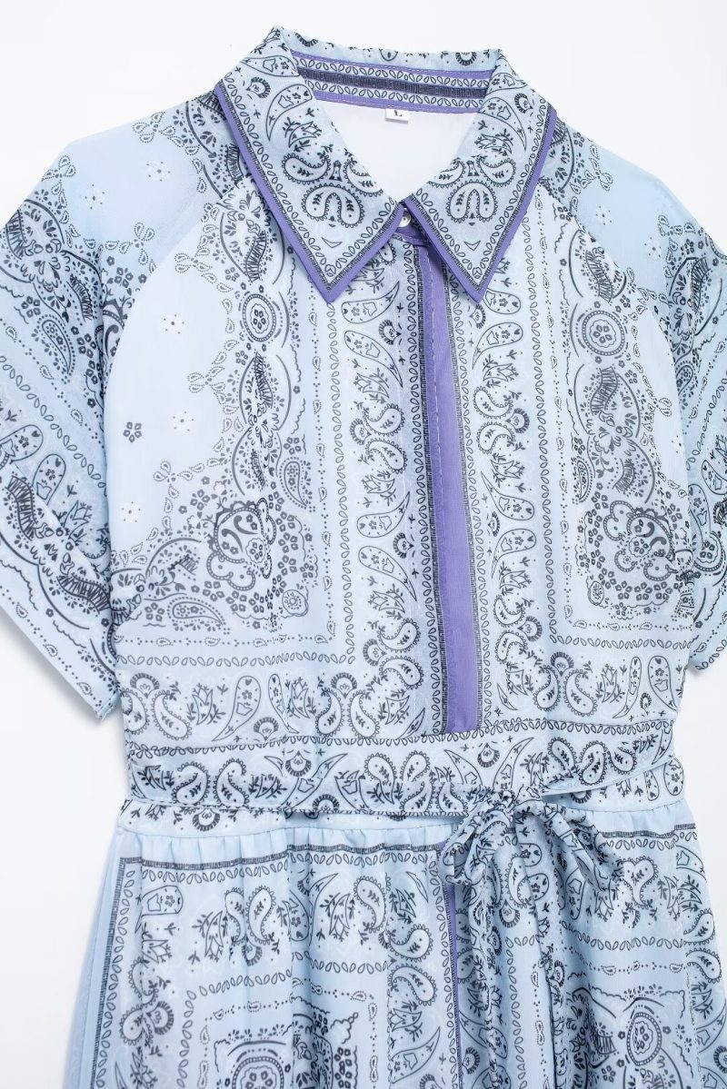 Summer Chiffon Collared Shirt Dress for Women - Image 3