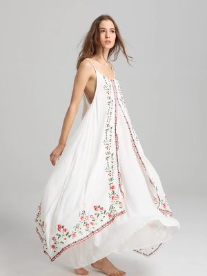 Embroidered Cotton Dress for Women Summer Style