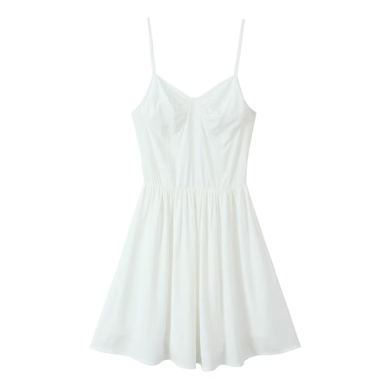 French Retro Pleated Slim Fit Vacation Dress