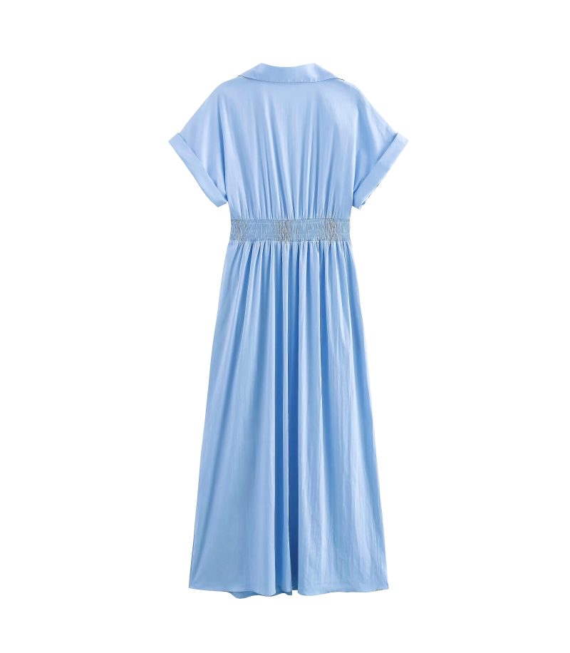 Summer Midi Shirt Dress with Belted Waist - Image 2
