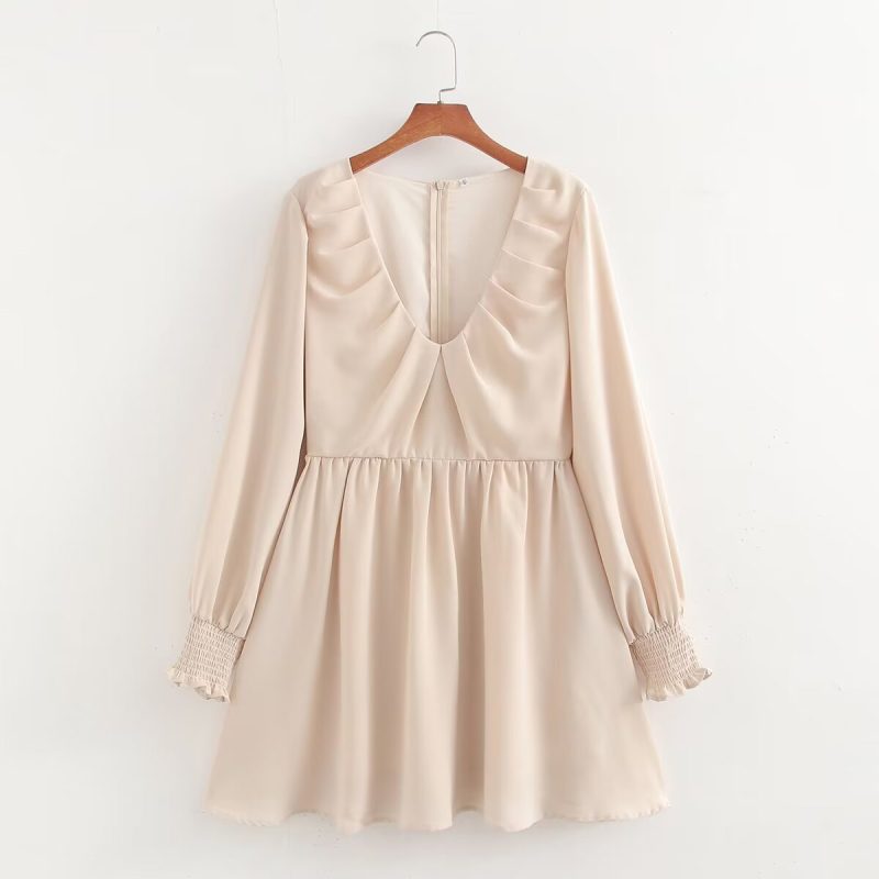 Sweet Cinched Pleated Lantern Summer Dress