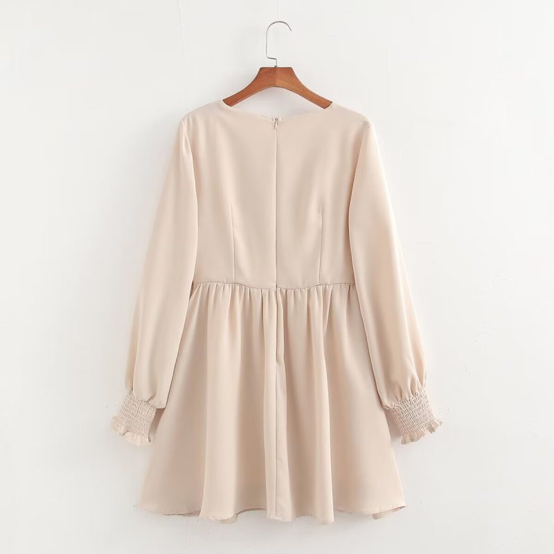 Sweet Cinched Pleated Lantern Summer Dress - Image 2