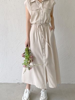 Summer Sleeveless Loose Fit Shirt Dress