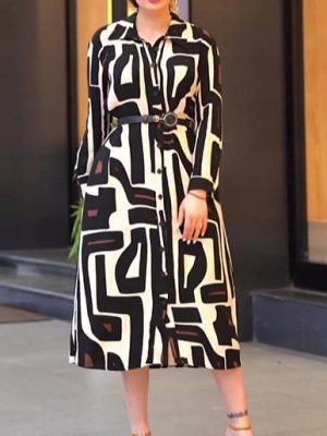 Button Down Autumn Shirt Dress – Long Sleeve
