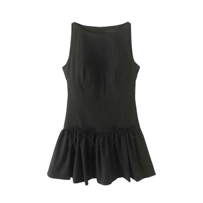 Autumn Slim Fit Bowknot Waist Mini Dress