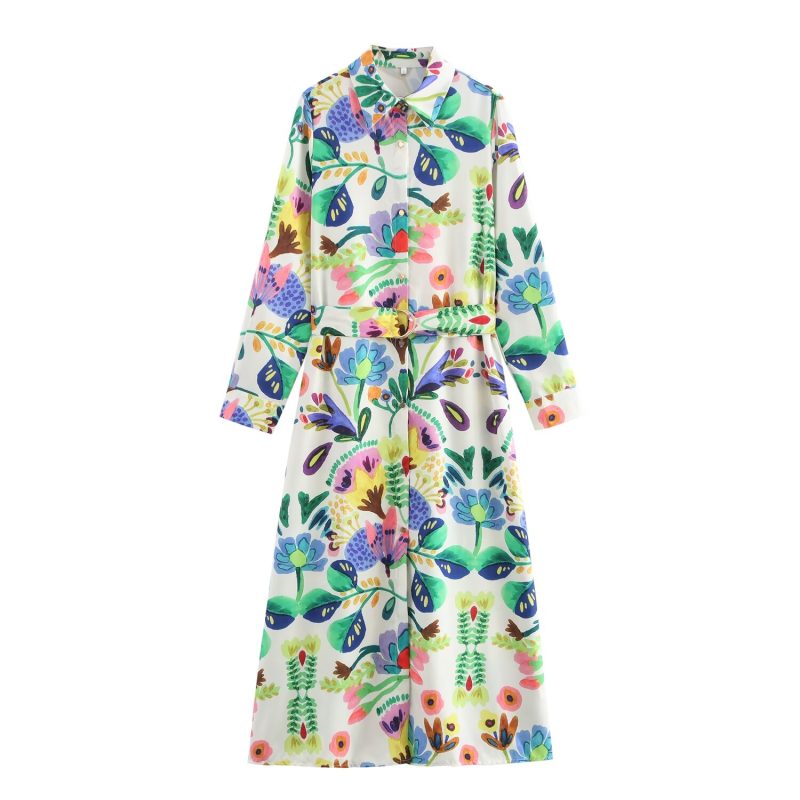 Chic Autumn Long Sleeve Shirt Dress Women