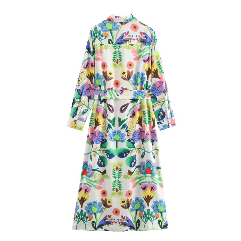 Chic Autumn Long Sleeve Shirt Dress Women - Image 2