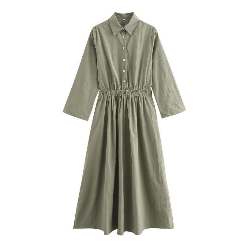 Autumn Maxi Dress with Minimalist Design Women